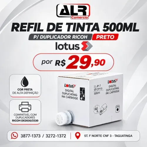REFIL DE TINTA P/ DUPLICADOR RICOH 500ML