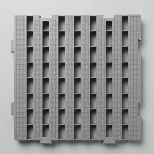 Piso plástico palete cinza 40x40x5 extrato modular