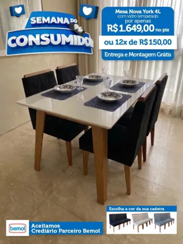 Mesa 4 lugares R$1649,00