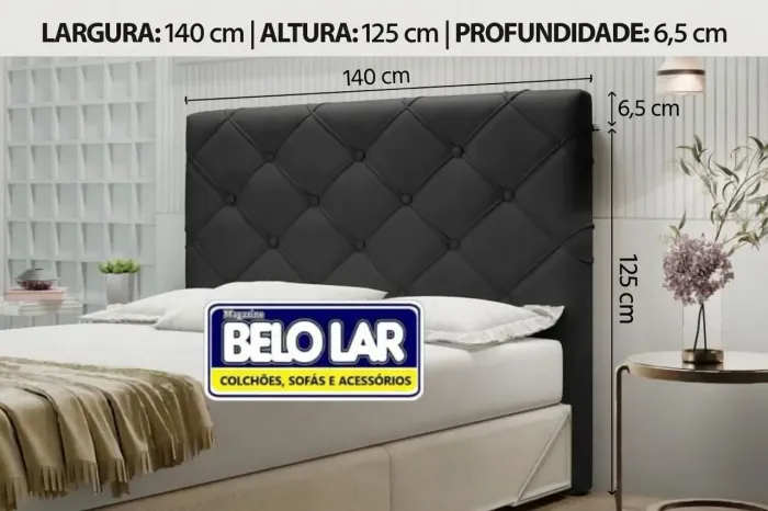 Cabeceira leblon casal preta