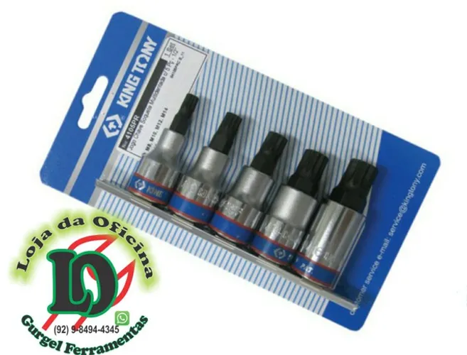 Jogo De Soquete Multidentado Curto Enc 1/2 M8 A M16 C/ 5pçs<br><br>