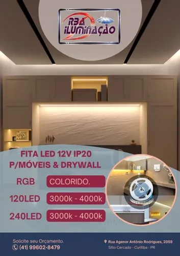 Fita e perfil Embutir LED