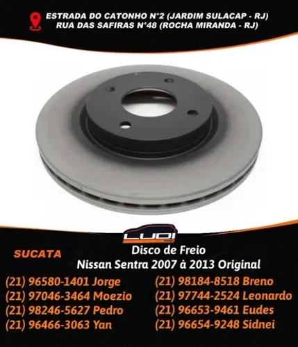 Disco de Freio Nissan Sentra 2007 à 2013 Original