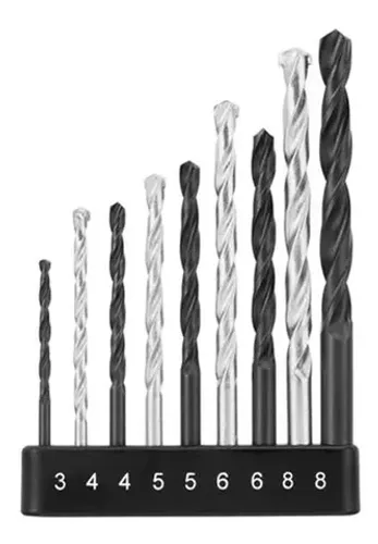 Kit de 9 brocas em aço para furadeira original lacrado