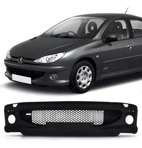 Parachoque Peugeot 206 2004 à 2010 - Perua SW - Furo Farol Auxiliar - Preto Liso - Lumax