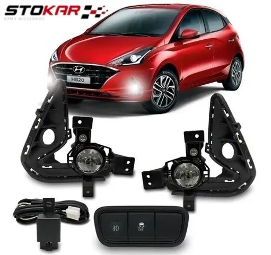 Kit Farol Milha\neblina Novo Hb20 2020 C/ Botão modelo original