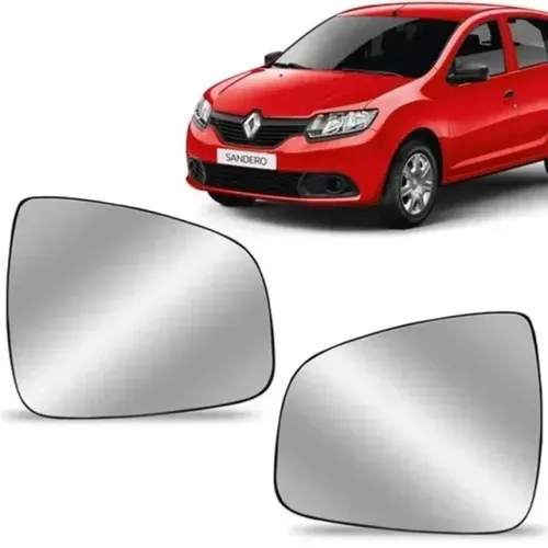 Lente Retrovisor Renault Sandero 2009 à 2014 - L Direito - Lente C/ Placa - Ficosa