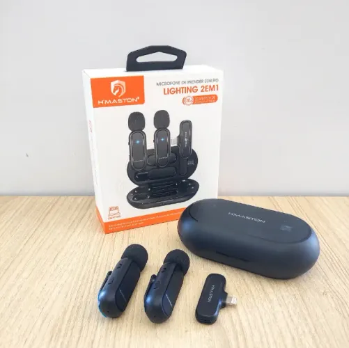 Microfone de Lapela Duplo Iphone Lightning