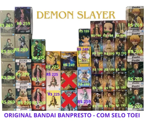 Bonecos Demon Slayer Bandai Banpresto