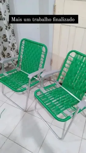 Customizacao de cadeira com macramê 