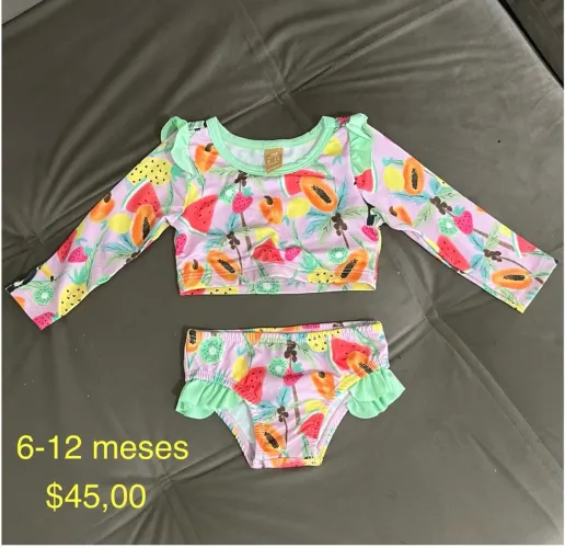 Conjunto de biquíni para bebê menina 6-12 meses