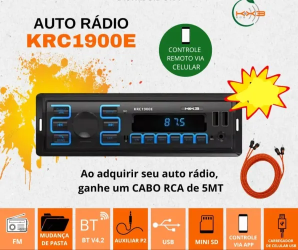 Aparelho Auto Radio Kx3 Mp3 Usb Mini Sd Fm Som Carro