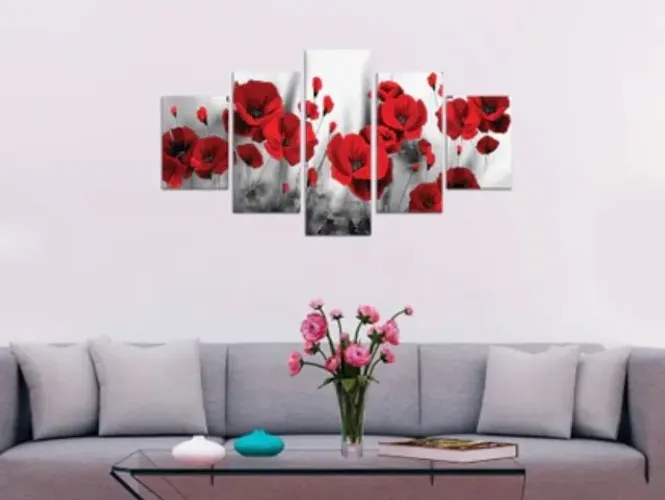 Quadros mosaicos Decorativos de flores com 5 peças - Promoção