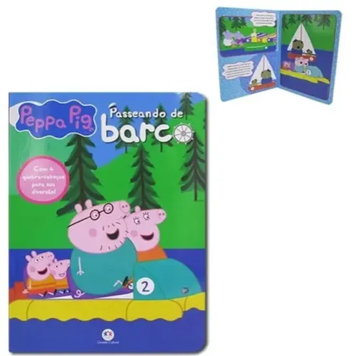 Livro quebra cabeça peppa pig passeando de barco