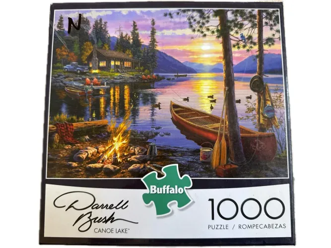 Quebra-cabeça 1000 peças Darrell Bush - Canoe Lake marca Buffalo