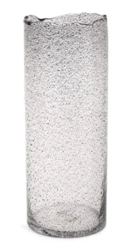 Vaso em vidro craquelado com detalhes preto P: 34x13cm (AxØ)