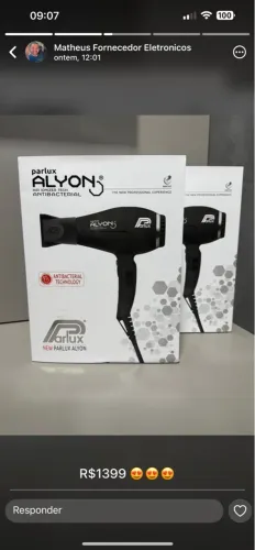 Secador de Cabelo Parlux Alyon Profissional - Novo