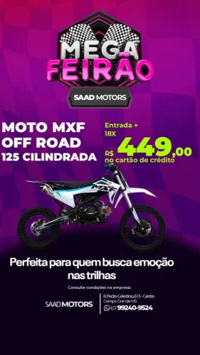 MXF motos e produtos OFF ROAD - 0 KM em até 24X no cartão, melhores condições