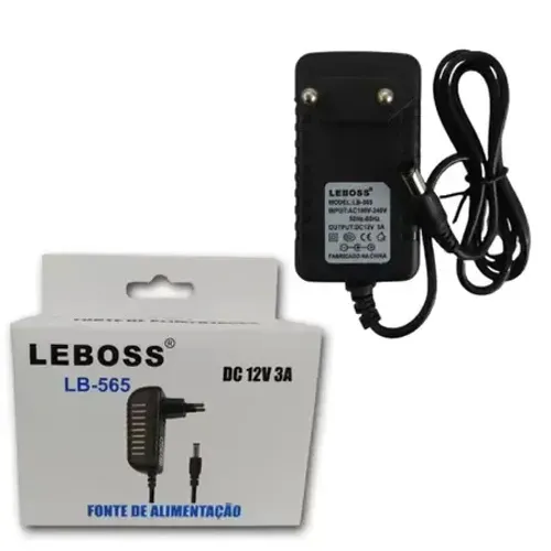 fonte de alimentação 12v 3a dc leboss lb-565