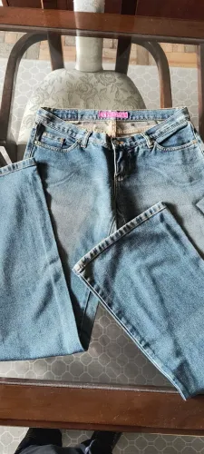 Calça jeans Badcat cintura baixa, pantalona