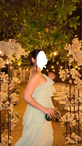 Vestido de festa verde claro