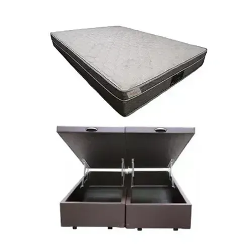 Kit Cama Box Baú e Colchão Riviera Queen
