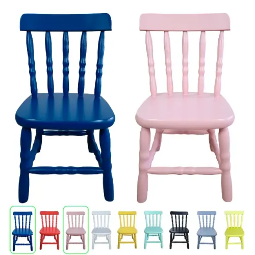 Kit 2 Cadeiras Infantis De Madeira Eucalipto Suporta 120kg