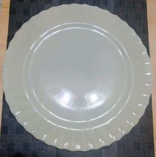 Prato para Bolo Colorex Anos 60 Bege, 30cm, redondo, perfeito estado, usado