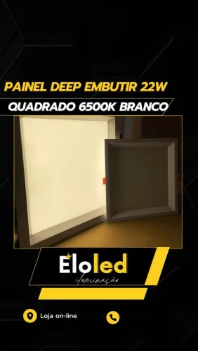 Painel LED Quadrado Embutir 22W 6500K Branco