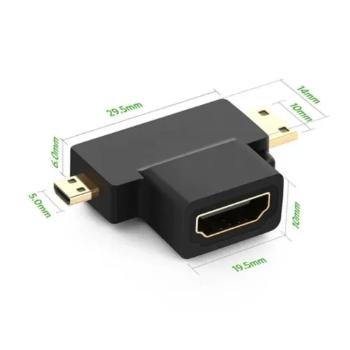 Adaptador HDMI 2 em 1 Mini e Micro HDMI 