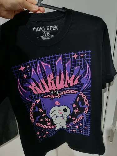 Camiseta Hello Kitty / Kuromi Preta