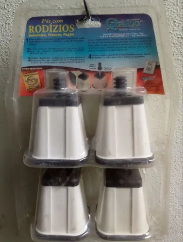 Pés com Rodízios para Fogão, Geladeira e Freezer (Quality Branco) 