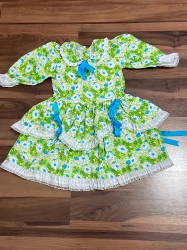 Vestido Junino Infantil TAM 8 Floral com Detalhes em Renda