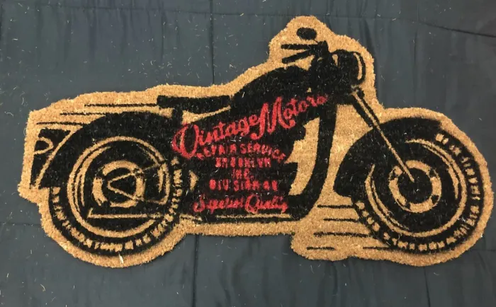Capacho Tapete de Porta Moto Harley Custom Fribra de Coco Emborrachado