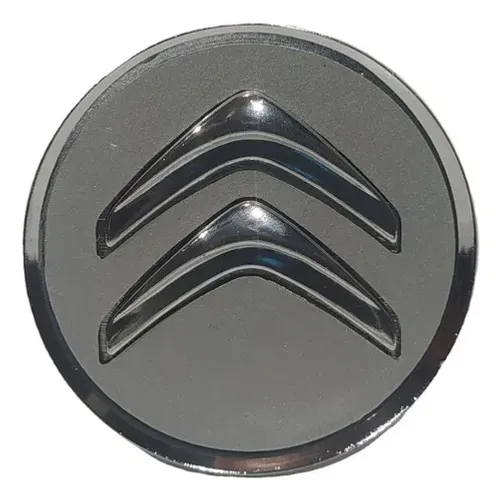 Calota Centro Roda Modelo Original Citroen 58mm Fundo Cinza