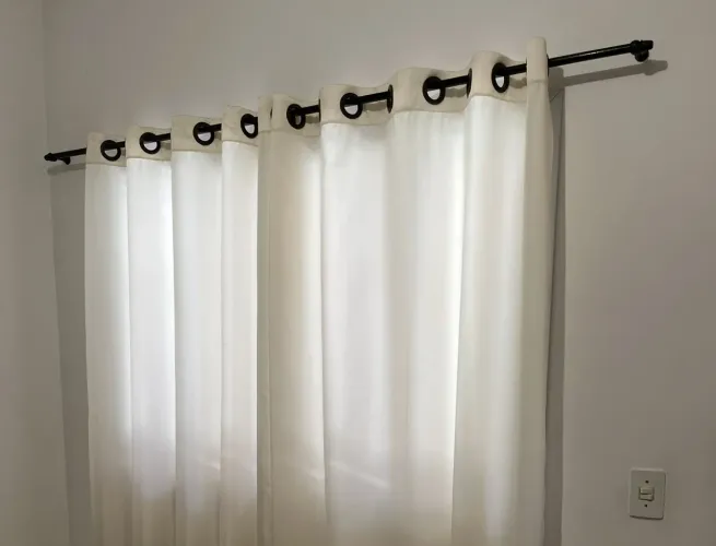 Cortina com forro e voal