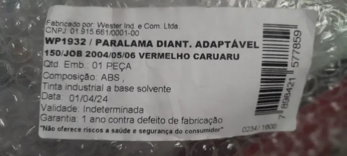 Paralama dianteiro da cg 150..