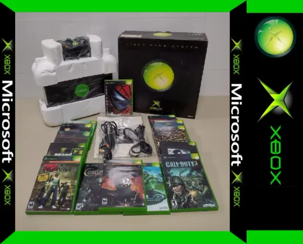 Xbox Classic Super Conservado Com Aladin Evox E 14 Jogos