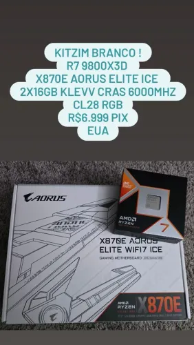 Kit Upgrade 9800x3d + X870E AORUS ELITE ICE + 32GB KLEVV