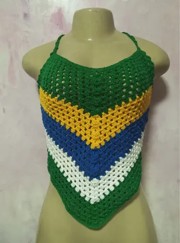 Cropped Brasil - Crochê 