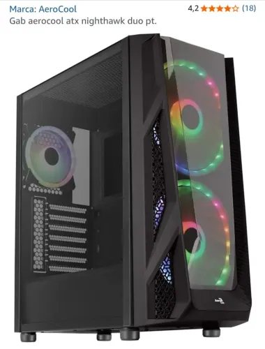 Gabinete gamer aerocool com fans argb com controladora 