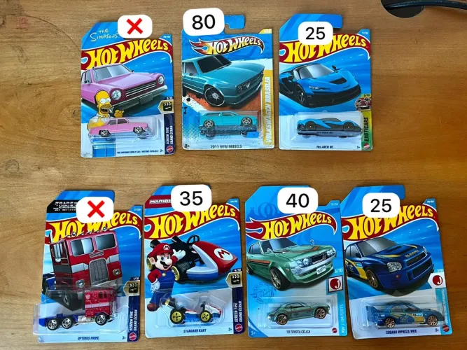 Hot Wheels mainline, brasilia, Mario kart, Subaru, W1