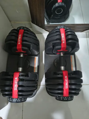 Banco de supino +Kit de Halteres com peso ajustável até 24kg