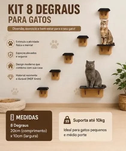 Playground para gatos - 8 degraus