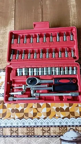 40 Peças / 46 Peças Jogo De Chave Catraca Caixa De Ferramentas para Reparo de Carros