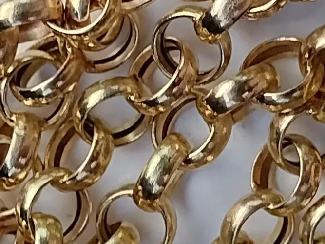 Gargantilha Elos Português 5 Mm Ouro 18k / Oco/11 Gr 45 Cm0