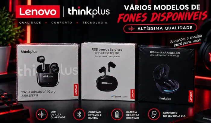 Fones Bluetooth Lenovo ThinkPlus