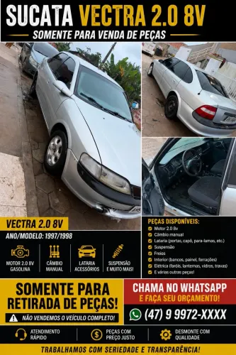 ? Sucata Chevrolet Vectra 1998 2.0 8V