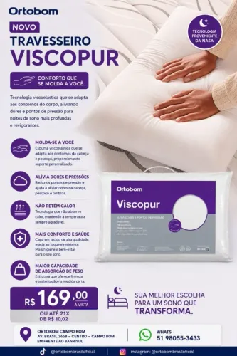 Travesseiro Viscopur Ortobom