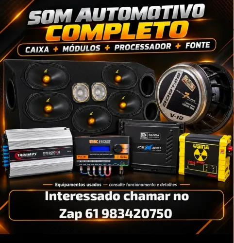 Equipamento de som automotivo.